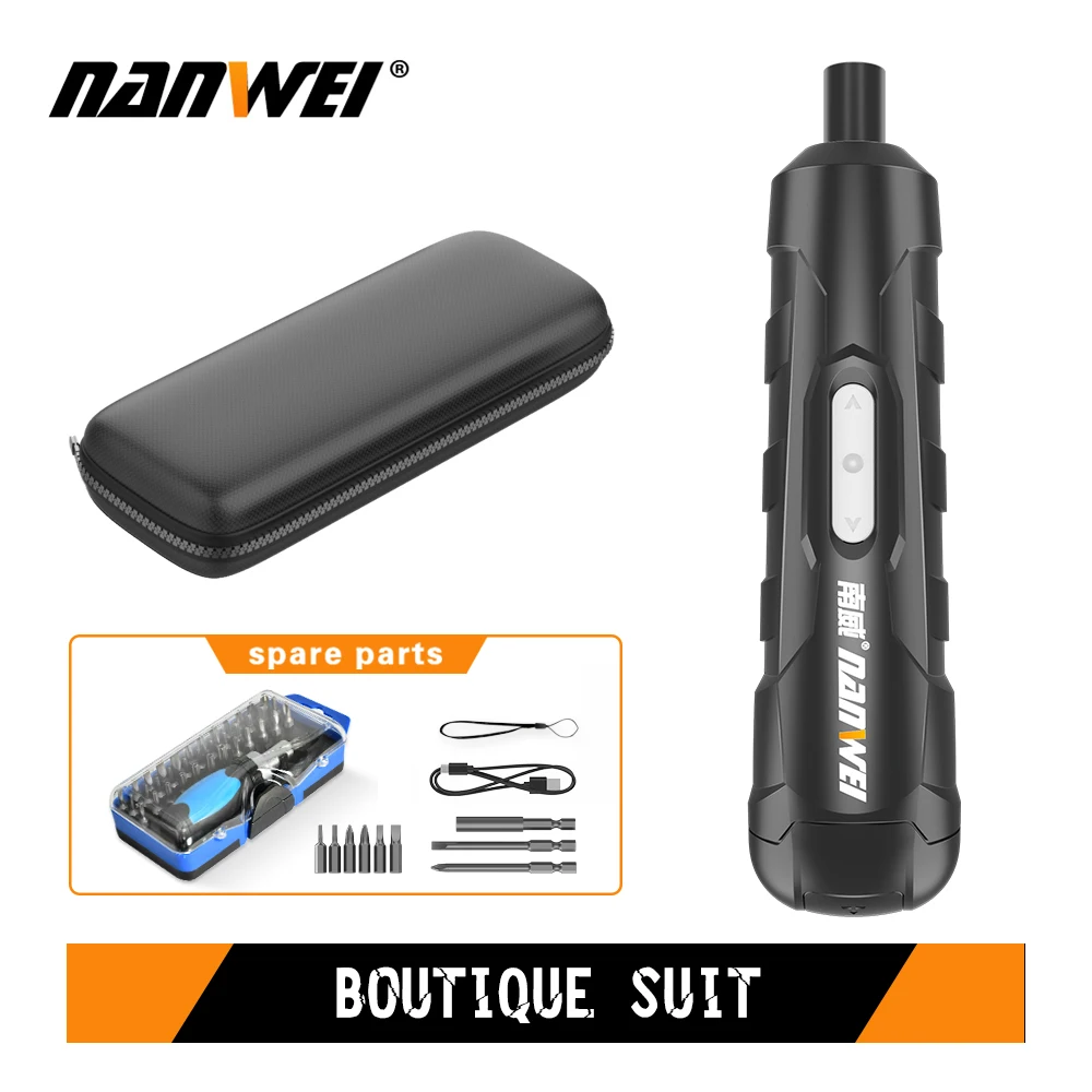 

Набор миниатюрных электрических отверток NANWEI 4 в, умные беспроводные электрические отвертки, USB перезаряжаемая ручка с набором сверл
