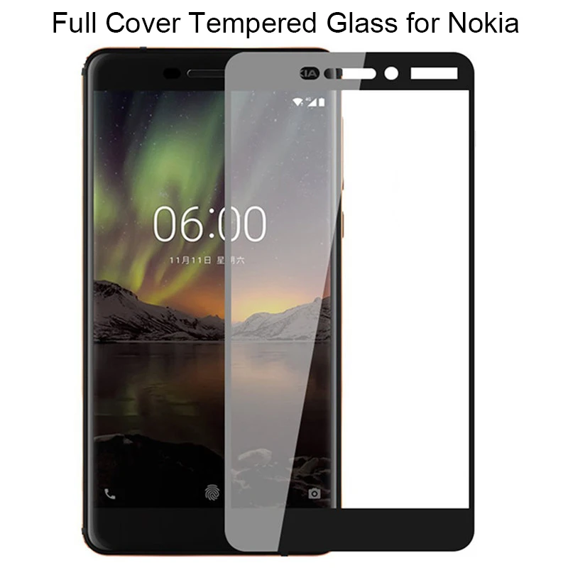 

Закаленное стекло 9H для Nokia 7 Plus, Защита экрана для Nokia 2 2,1 3 3,1, защитное стекло на Nokia 5 5,1 6 6,1 2018