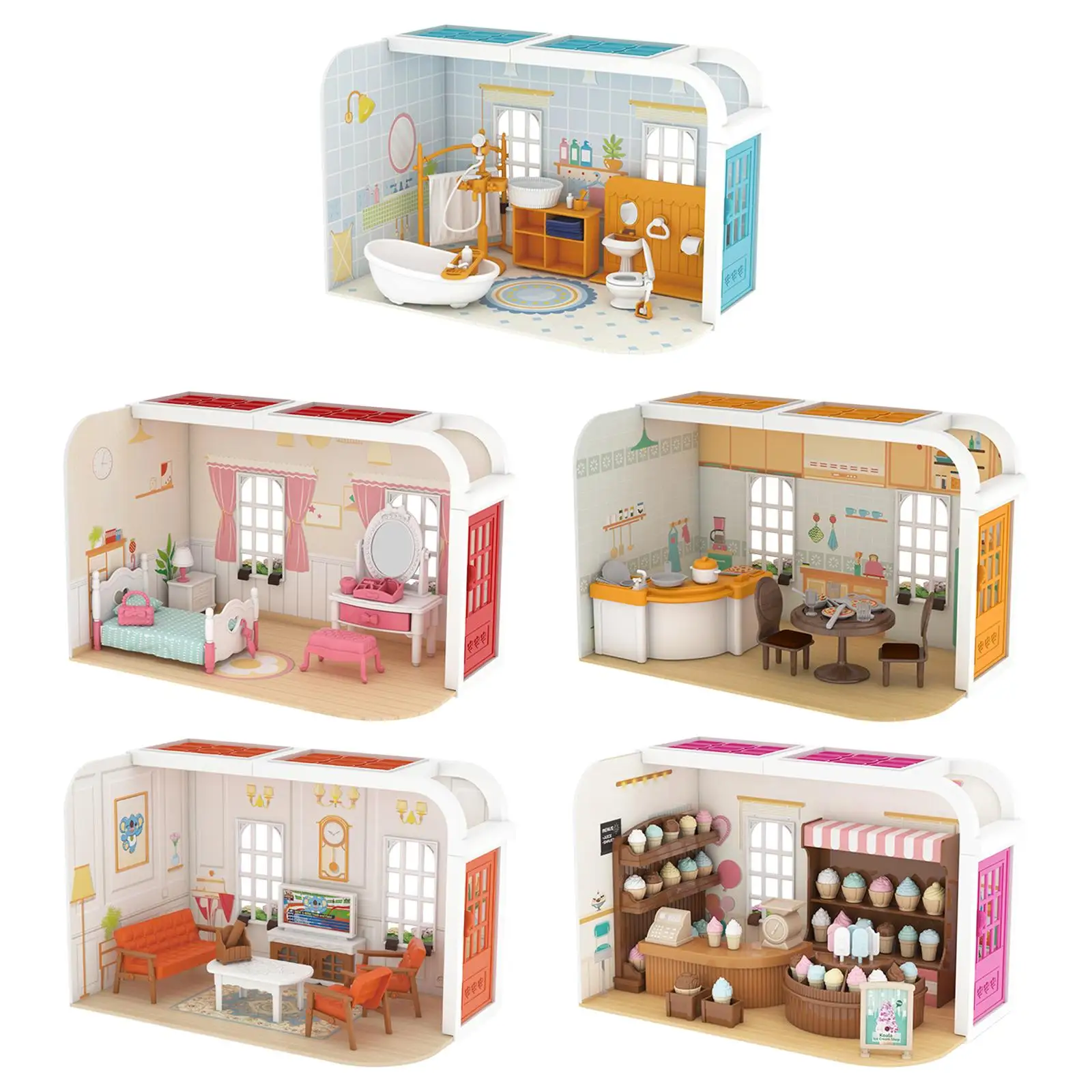 

Miniature Dollhouse Kit Ornament Model Building Kit for Girls Children Gift