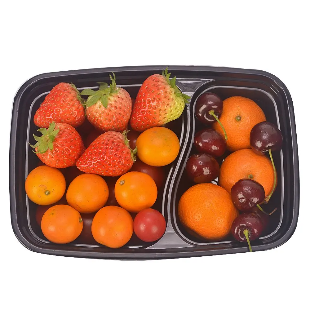 

10 Pack Disposable 2 Compartment Food Containers Meal Prep Containers Bento/Freezer Safe Lunch Boxes Lids Dishwasher/Microwave