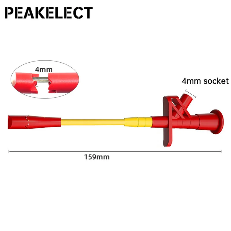 Peakelect P5005 2PCS Professional Piercing Needle Test Hook Clips Probe with 4mm Jack for Multimeter Electrical Testing 10A |