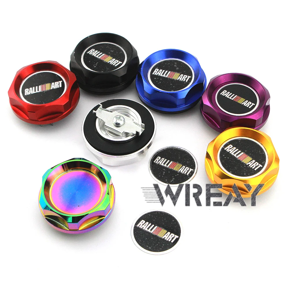 

Neo Chrome For Ralliart Aluminum Oil Cap Oil Fuel Filter Racing Engine Tank Cap Cover For Mitsubishi For 1Pcs