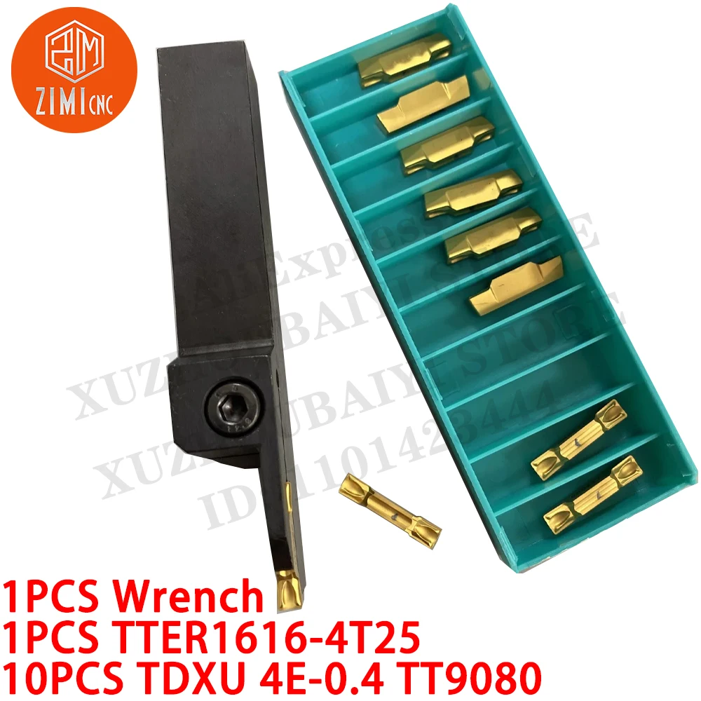 1 шт TTER1616-4T25 Держатель инструмента для токарной обработки канавок фрезы + 10 TDXU 4E-0.4
