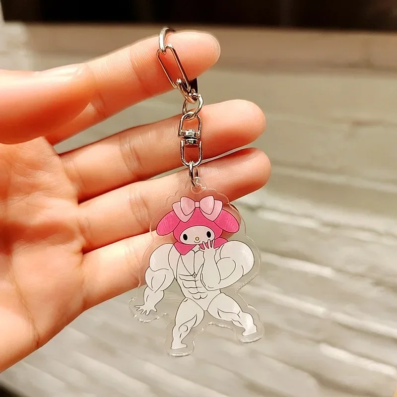 Забавный акриловый брелок Hello Kitty милый мультфильм Kuromi Cinnamoroll мелодия подвеска в