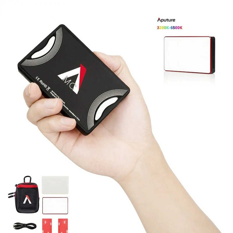 

Aputure фонасветильник для фотосъемки портативный светодиодный свет 3200K-6500K RGB HSI/CCT/FX свет для селфи для Canon Nikon