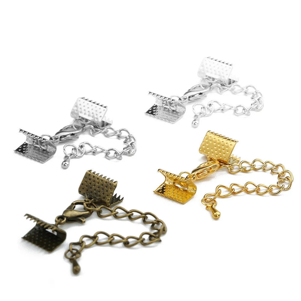 

Fastener Clasps Jewelry Making DIY Charm Buckle Textured Crimp End Clamps Plated Ribbon Ends Curly Accessories for handbags