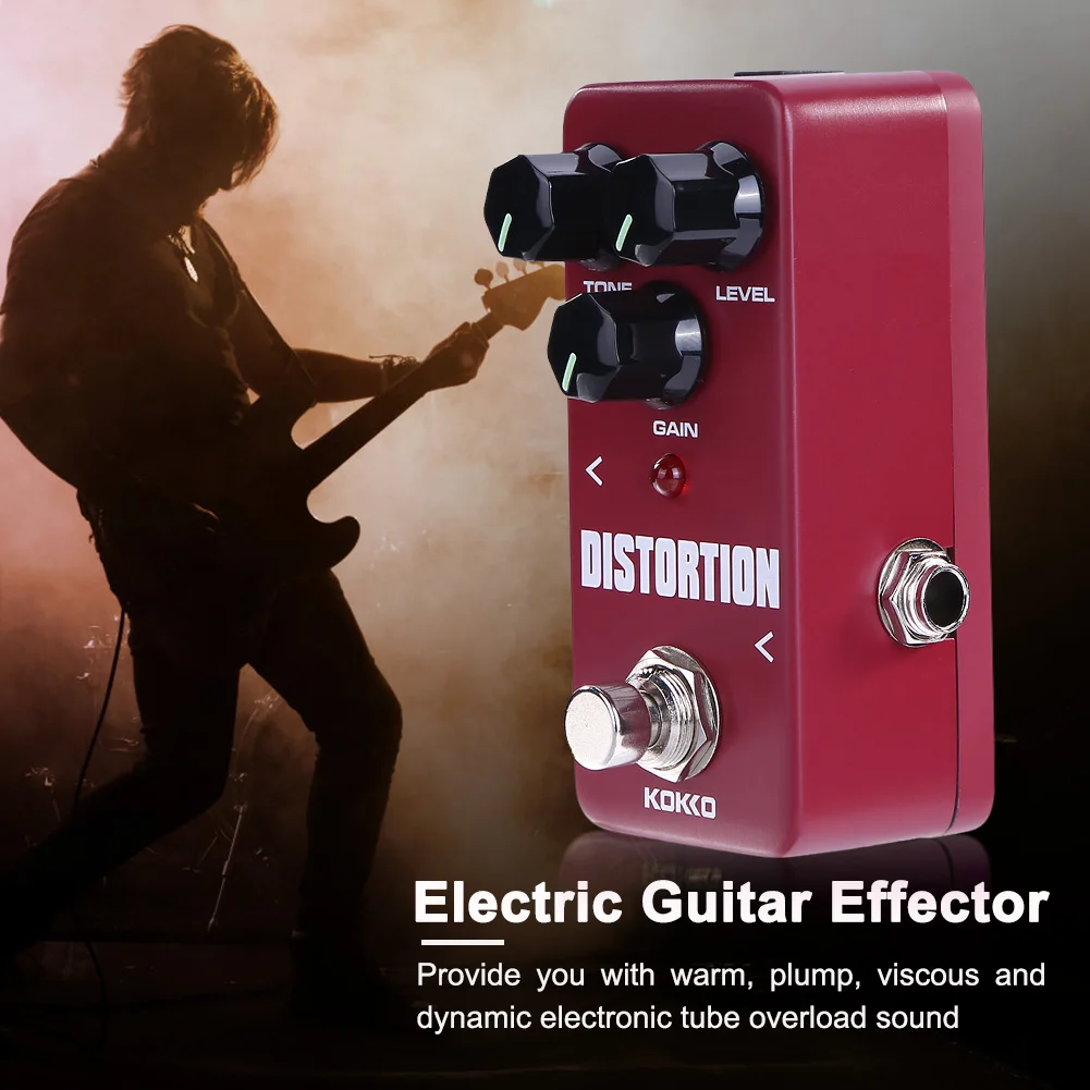 

KOKKO Distortion Overdrive 9V 1A Adapter 5 Way Cable 10 Ways Pedal Power Supply Portable Guitar Effect Pedal Compressor Booster
