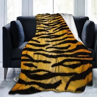 3d full dot tiger pattern blanket personality fashion flannel blanket adultchildren bed sofa office nap soft warm blanket