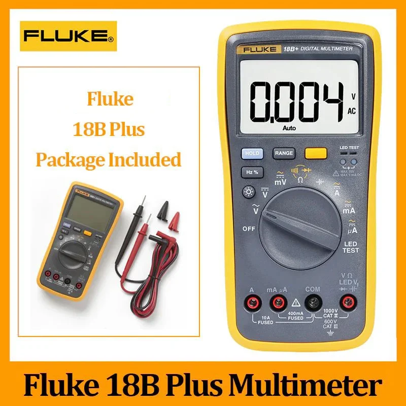 

Цифровой мультиметр Fluke, тестер 15B 17B 18B Plus, профессиональные электрические тестовые инструменты, мультиметр напряжения и тока переменного/постоянного тока