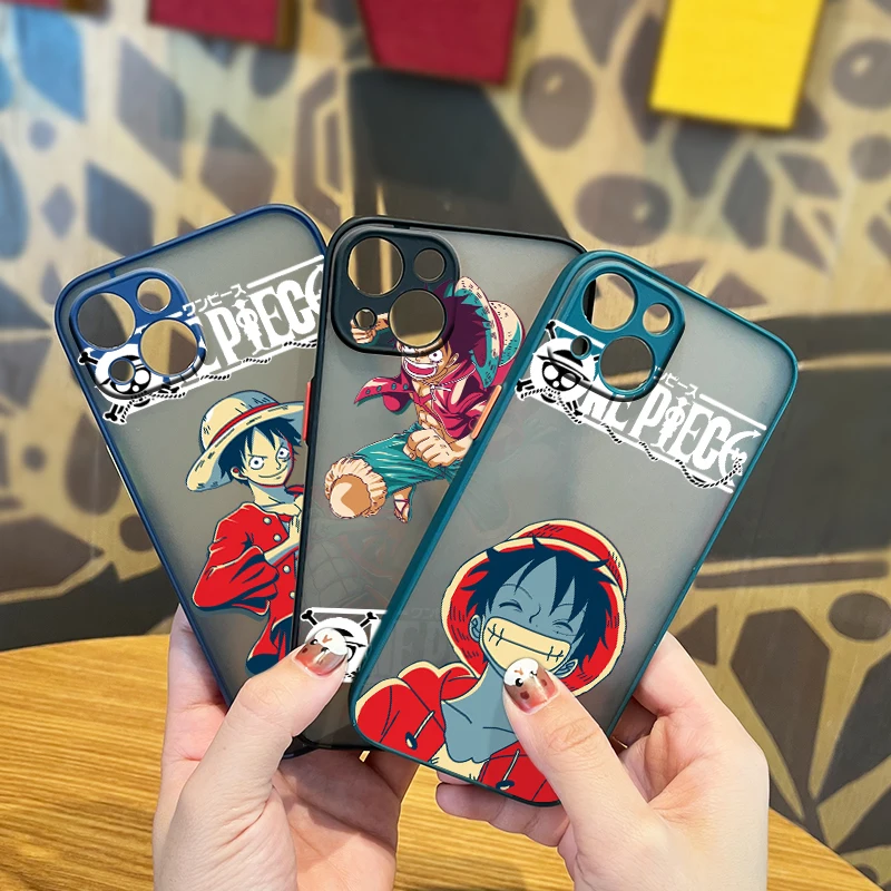 

One Piece Cartoon Anime For Apple iPhone 13 12 11 Mini XS XR X Pro MAX 8 7 6 Plus Frosted Translucent Soft Cover Phone Case
