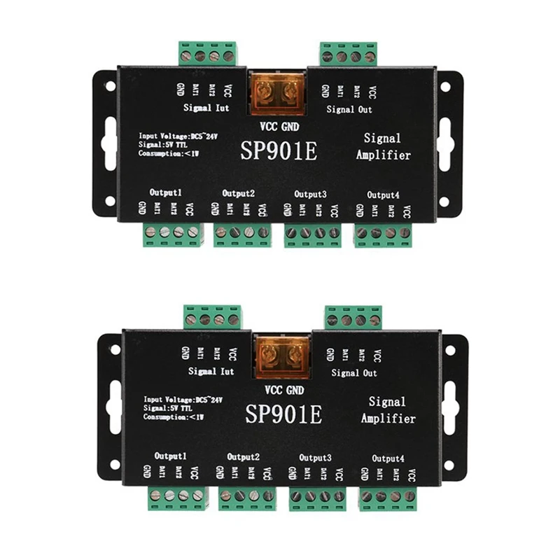 

2Pcs SP901E SPI Signal Amplifier Repeater For WS2812B WS2811 WS2813 RGB Addressable LED Pixel Strip Programmable Matrix
