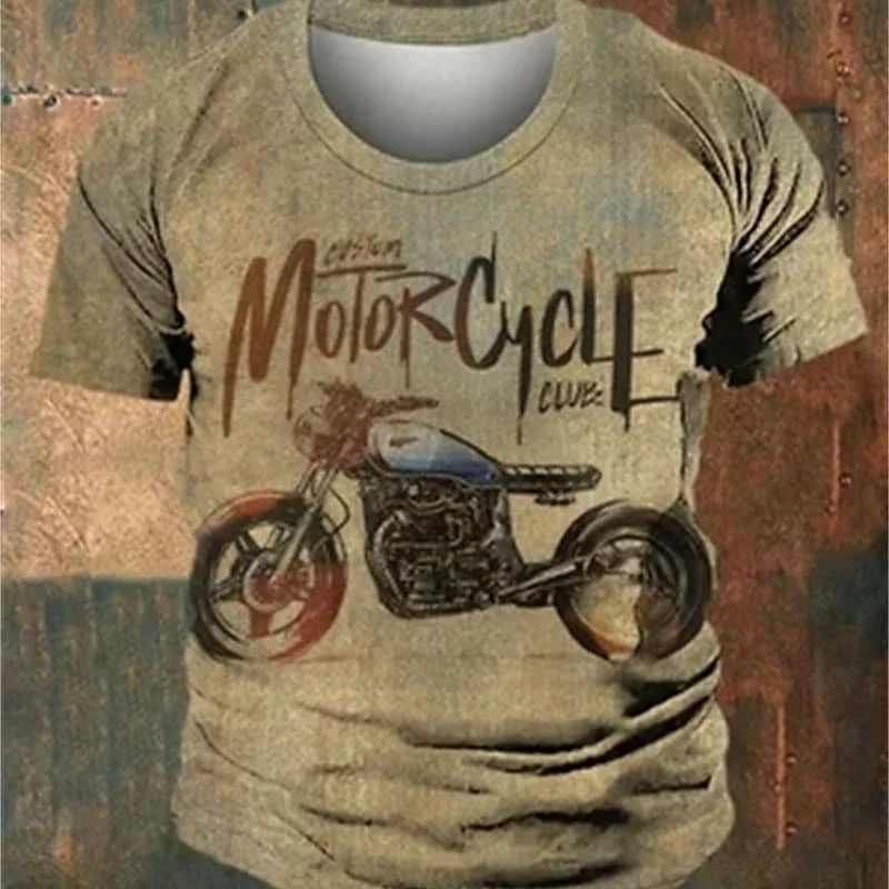 

Men's T shirt Tee Tee Graphic Motorcycle Crew Neck Clothing Apparel 3D Print Outdoor Casual Short Sleeve Print Vintage Fashion