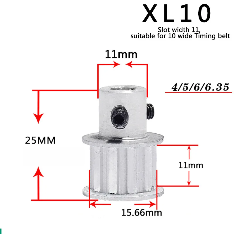 XL10 синхронное колесо Gea 3D 10 зубьев зубчатый шкив алюминиевые детали для принтера