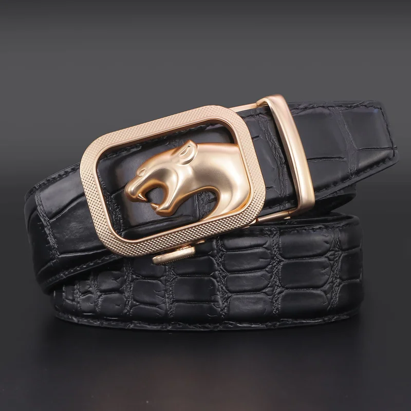 

Leopard Automatic Buckle Designer Belts Men High Quality Luxury Famous Brand Genuine Leather Personality Belt Ceinture Homme