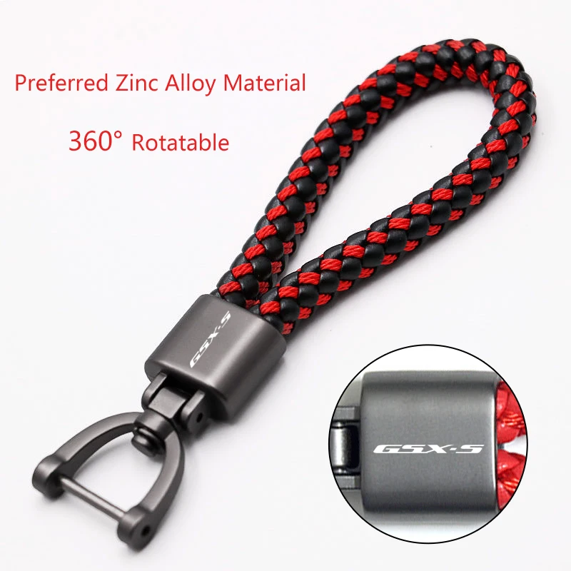 

For Suzuki GSX-S GSXS 150 250 750 1000 GSXS150 GSXS250 GSXS750 GSXS1000 Motorcycle Keyring Zinc Alloy Braided Rope Keychain