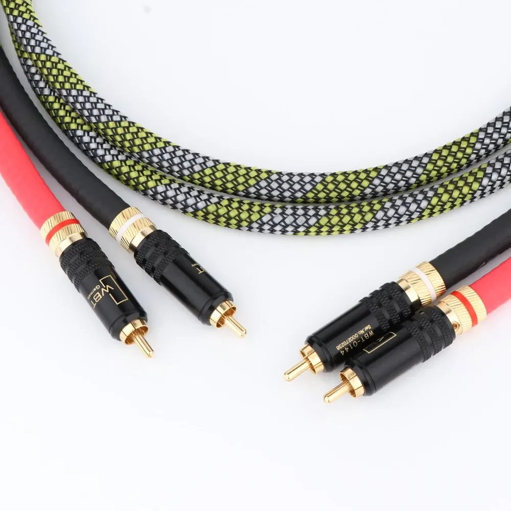 Preffair 48B Пара аудиокабелей премиум-класса RCA 6N OFC HiFi соединительный кабель