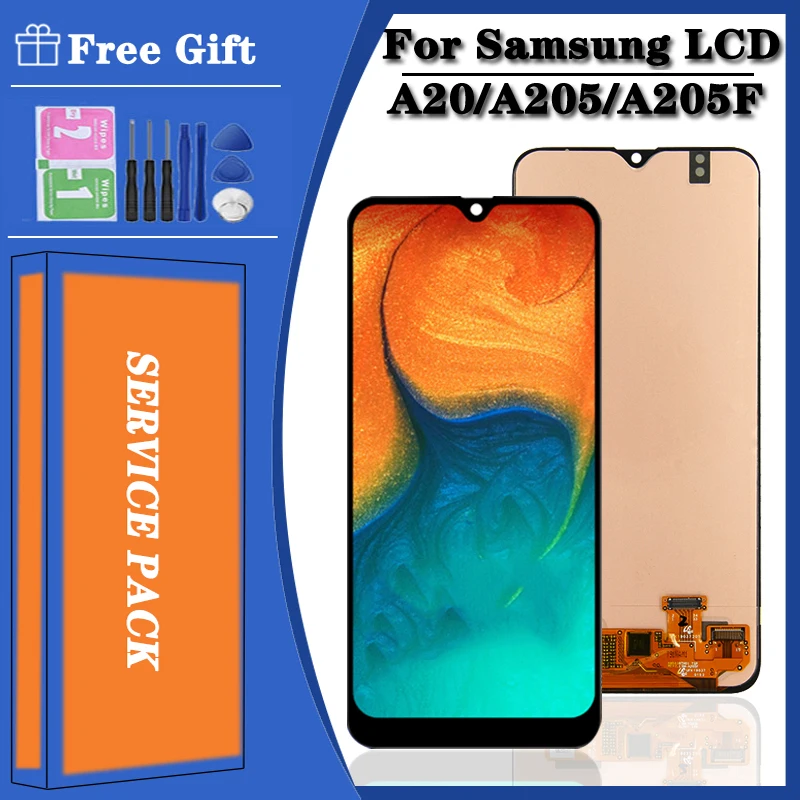 

Super AMOLED 100% Test For Samsung Galaxy A20 LCD Display A205F/DS A205GN/DS Lcd Display Touch Screen Digitizer Assembly