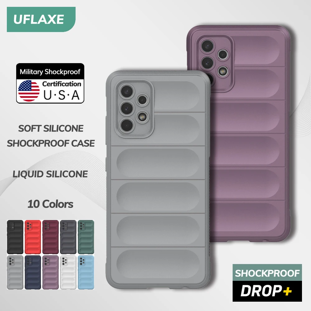 UFLAXE Original Soft Silicone Case for Samsung Galaxy A52S 5G / A52 / A32 / A22 5G / A12 Shockproof anti-slip Back Cover Casing