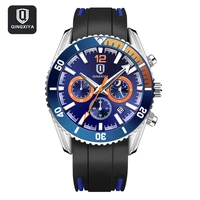 qingxiya 2022 fashion silicone blue quartz watch men luminous waterproof calendar chronograph watches for mens luxury wristwatch