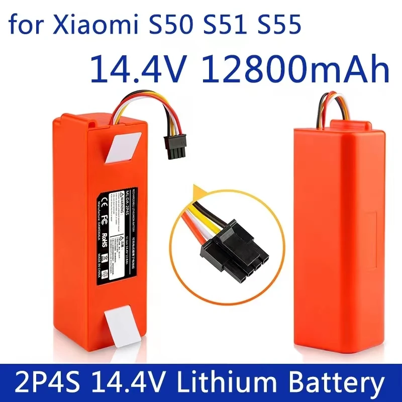 

2023 New Roborock S50 S51 T4 T6 12800mAh 14.4V 12.8Ah Roborock S50 S51 robot vacuum cleaner lithium-ion battery+free shipping