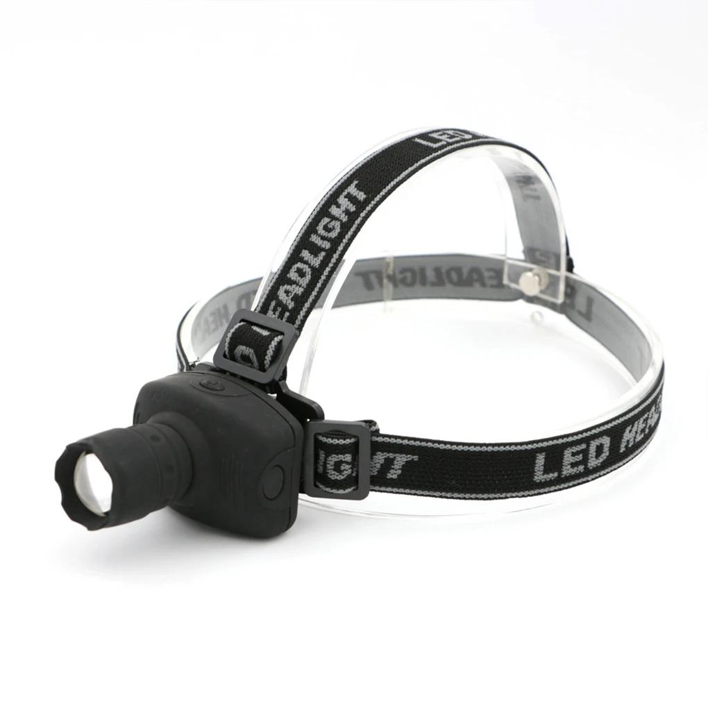 

Outdoor LED Headlamp Zoomable Flashlight Safe Camper Work Headlight Battery-Powered Camping Cycling Hiking Spotlight
