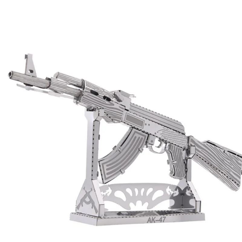 

DIY 3D Metal Puzzle Military Model AK47 M82A1 Barrett Sniper Rifle 40MM Anti-Aircraft Twin Gun Assemble Jigsaw Puzzle Toys Gift