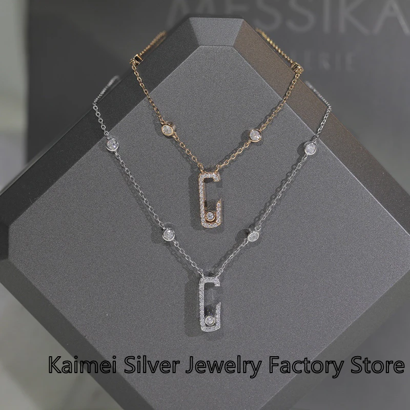 

925 Sterling Silver Full Diamond Ladies Necklace European and American Fashion Luxury Exquisite High Quality Party Jewelry Gift