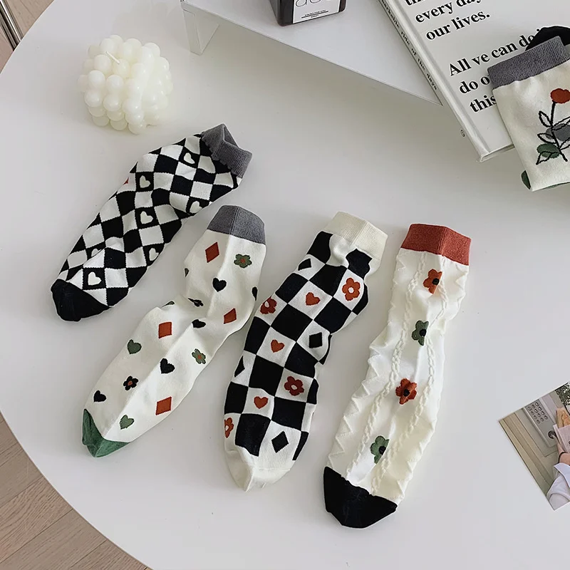 

SP & CITY, корейские модные короткие носки с цветочным принтом, женские спортивные дышащие хлопковые носки, хипстерские носки в стиле Харадзюку...