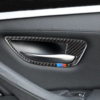 4pcs car carbon fiber door handle door bowl cover sticker trim for bmw 5 series f10 2011 2012 2013 2014 2015 2016 2017