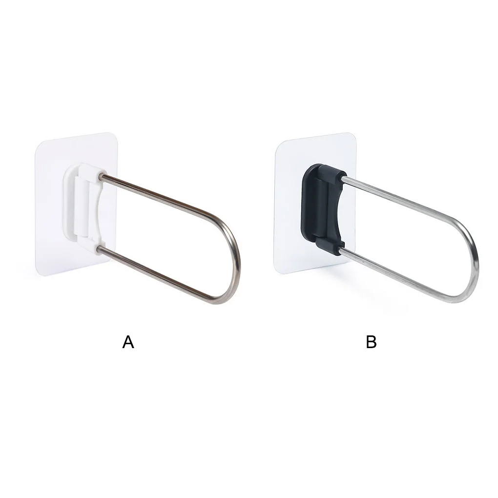 

PVC Coat Hanger Storage Rack Self-adhesive Bathroom Bedroom Balcony Clips Clamps Organizing Holder Bracket White