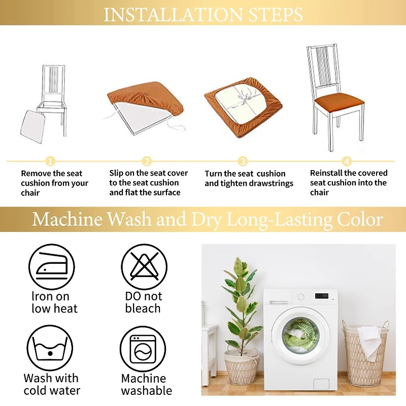 Чехлы на стулья для столовой из бархата и спандекса съемные моющиеся эластичные