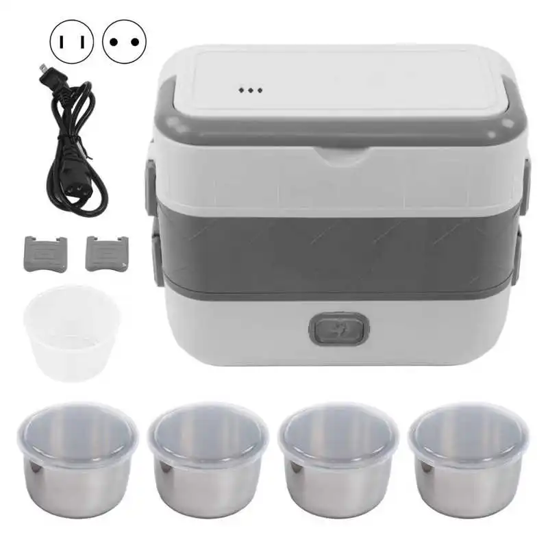 

200W Electric Lunch Box Double Layer Heated Lunch Boxes Electric Portable Food Warmer keep food hydrated For Car Home And Work