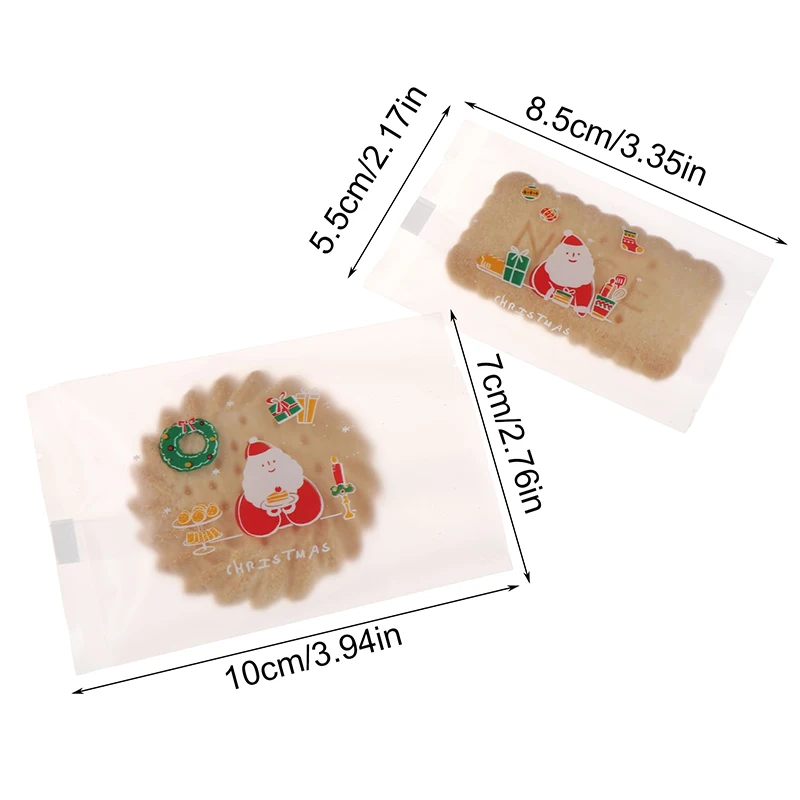 

100 шт. утолщенные рождественские пакеты для печенья, модные пакеты для упаковки бисквитов на Рождество, новый вечерние сувениры, Подарочные ...