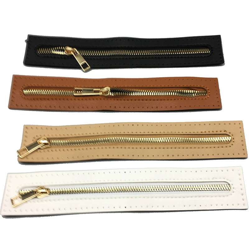 

1PCS DIY Zipper For Woven Bag Hardware PU Leather Zipper Sewing Accessories 23.5cm Metal Zipper For Clothes Shoes Supplies