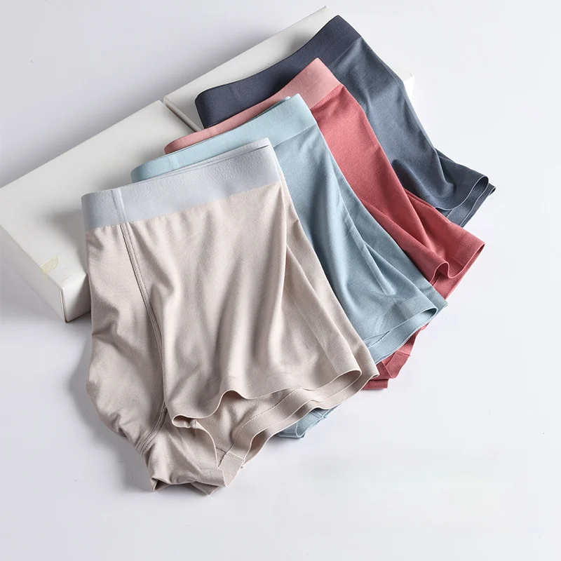 3pcs Summer Men Panties Modal Solid Color Briefs Seamless Boys' Underwear Mid Waist Breathable Boxers