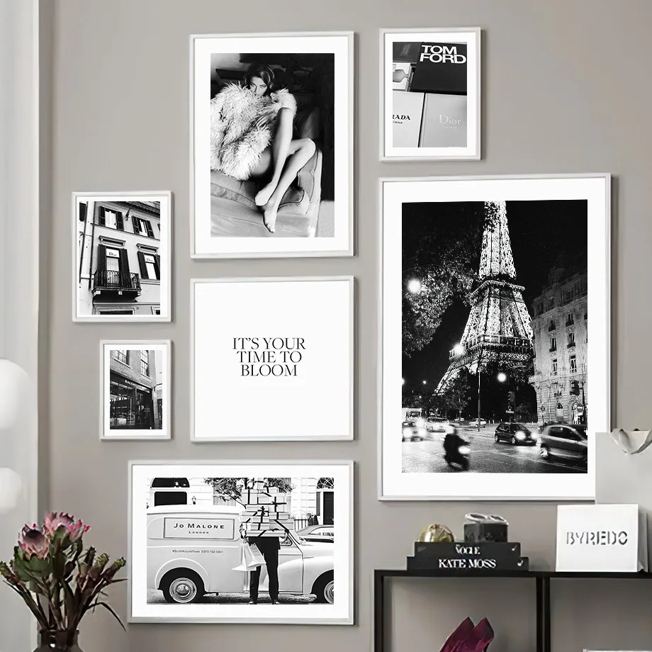 Настенная Картина на холсте Парижское полотенце модный подарок девушка