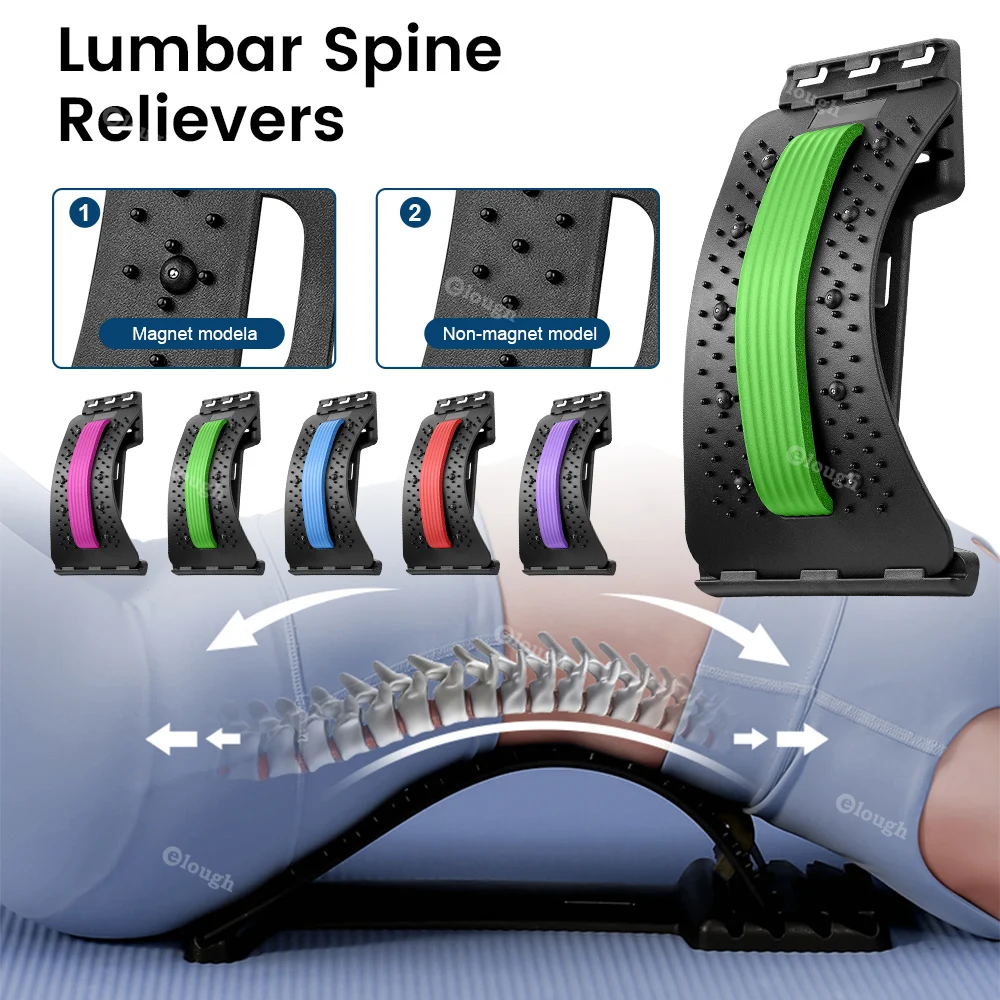 

Acupuncture Waist Massager Magnetic Multi-Level Adjustable Muscle Relax Stretcher Neck Fitness Lumbar Spine Support Pain Relif