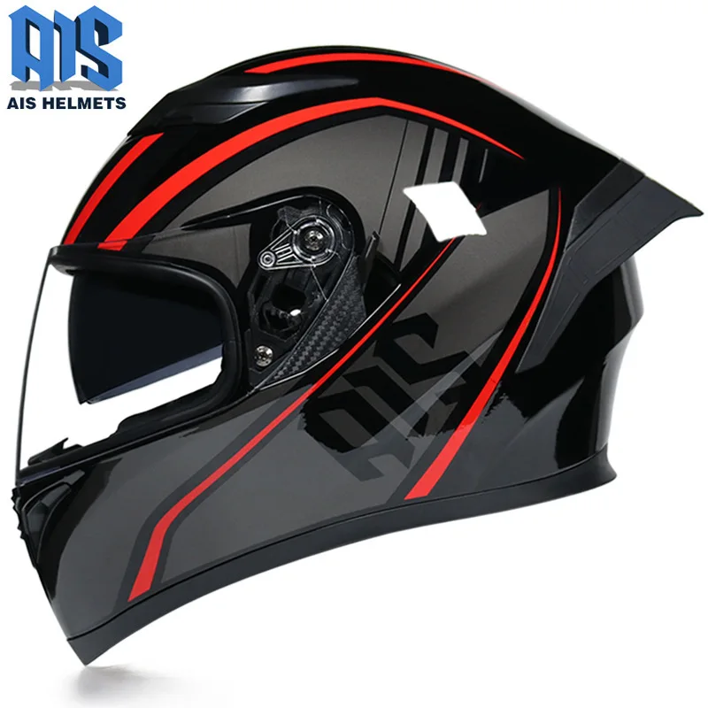 Aishi Men's and Women's Electric Motorcycle Helmet Full Face Covered Personality Cool Summer Knight with Bluet