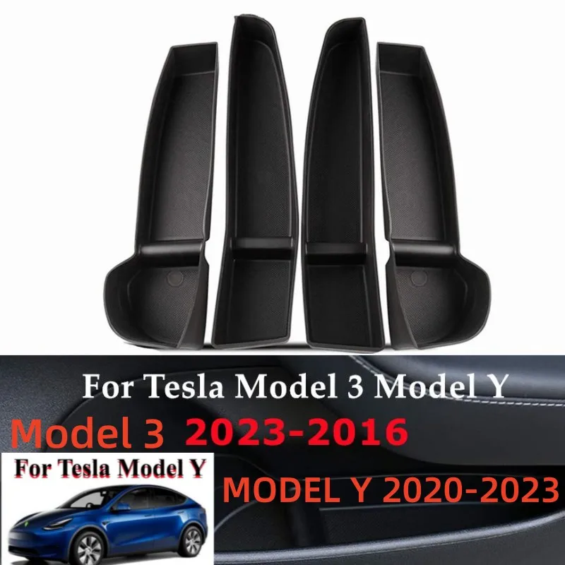 

Боковой ящик для хранения для Tesla Model 3/Y 2016-2023, передняя и задняя дверные ручки, подлокотник, ящик для хранения для модели Y/3, аксессуары