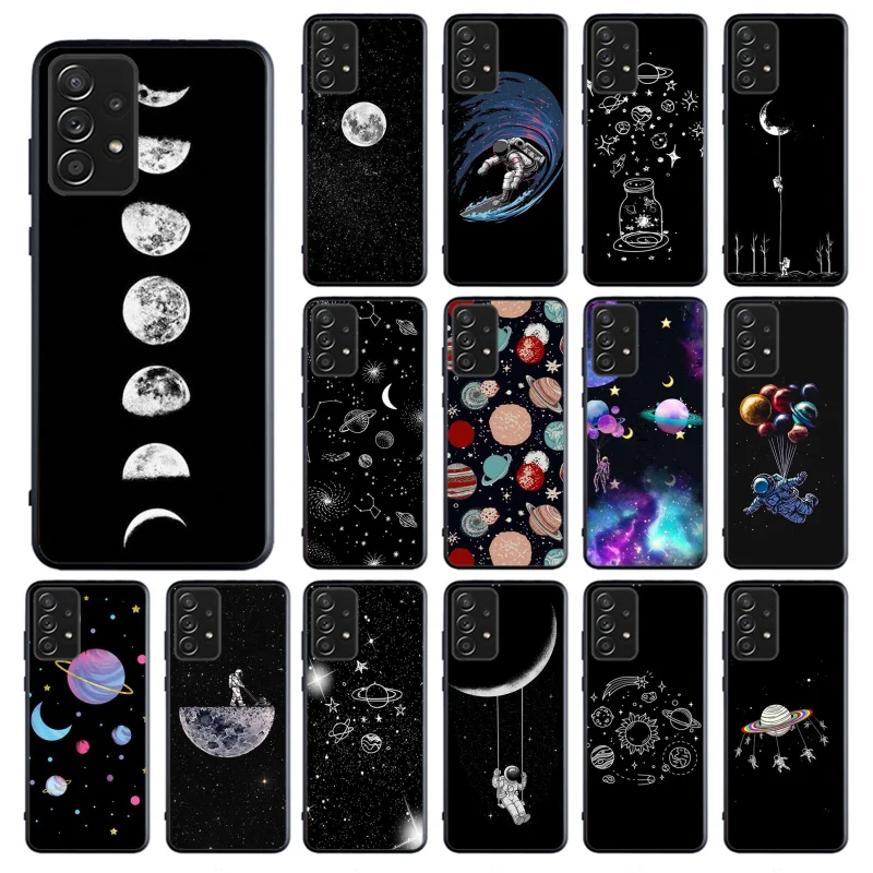 

Moon Astronaut Phone Case for Samsung Galaxy A13 A22 A32 A71 A33 A52 A72 A73 A51 A31 A23 A34 A54 A52S A53
