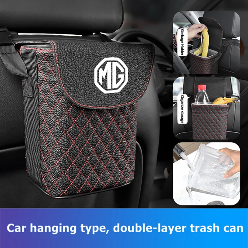 

Car Trash Bin Multifunctional Car Storage Box Hanging Trash Case For MG GS TF ZR ZS ES HS EZS MG6 MG5 MG7 Morris Garage Trophy