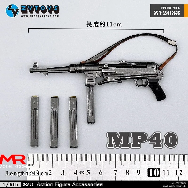 Фото ZYTOYS ZY2033 масштаб 1/6 MP40 модель пистолета-пулемета 11 см пластиковое солдатское оружие игрушка подходит для 12 дюймов мужской женский экшн-фигурки тела куклы №1