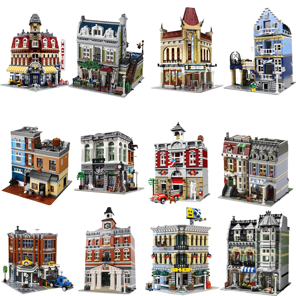 

IN Stocks Fire Brigade 15004 City Street View Bricks Model with figures Building Blocks 10197 Toys for Kids Christmas Gifts