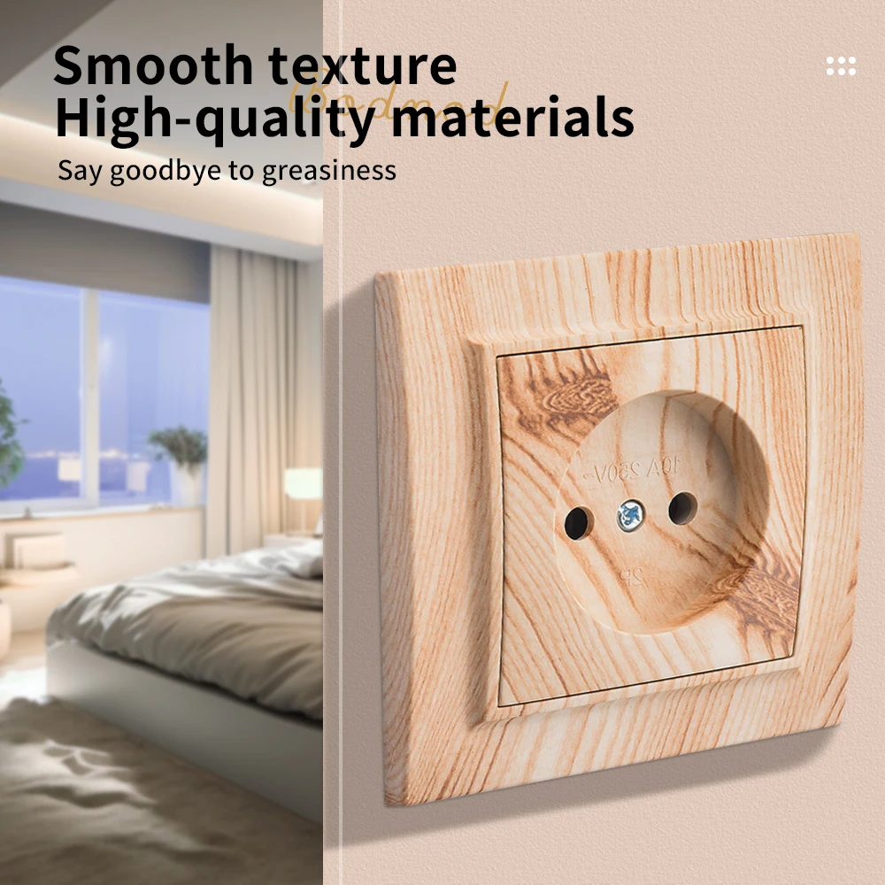 WESA деревянная настенная фоторозетка розетка питания европейского стандарта