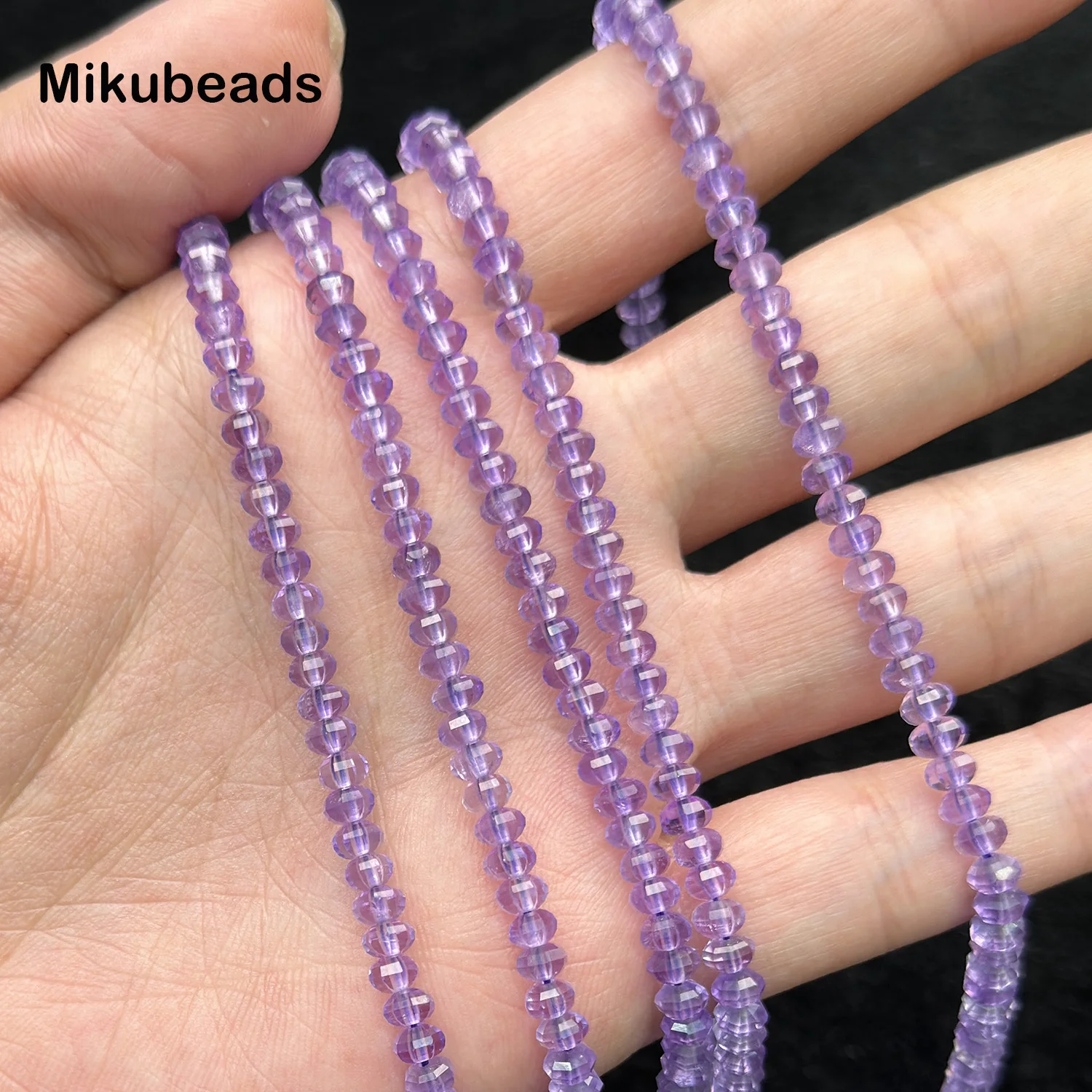 Аметистовые граненые бусинки для изготовления ювелирных изделий