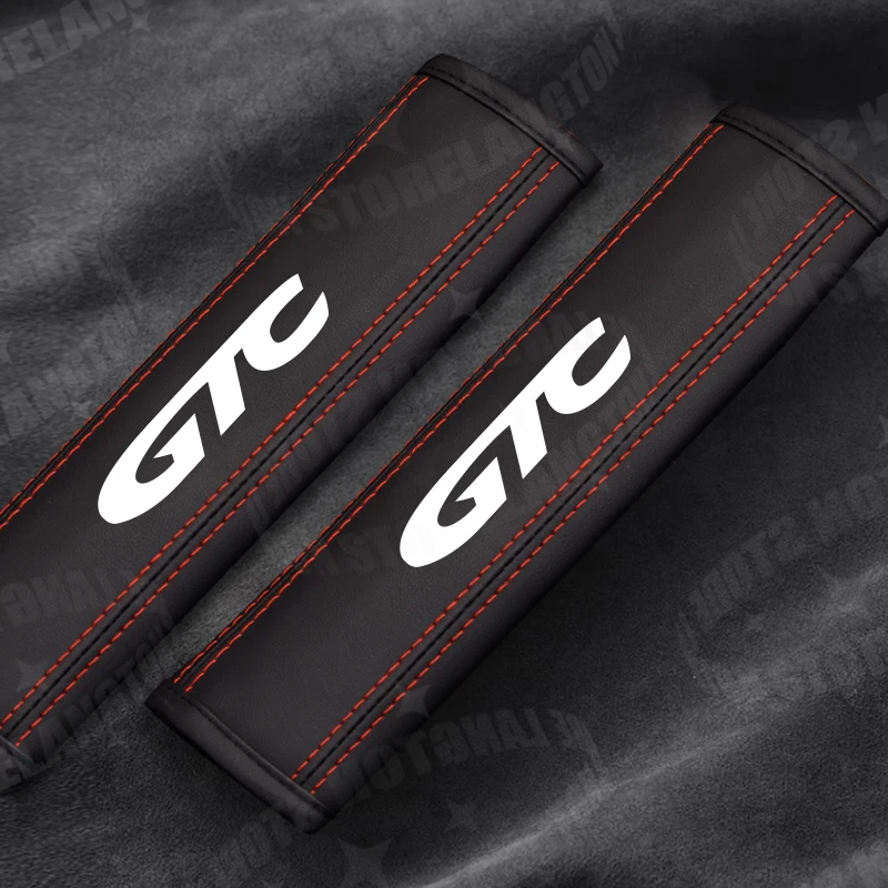 

2 шт., кожаный автомобильный ремень безопасности с логотипом GTC для Opel Adam Corsa Insignia Grandland Zafira Vauxhall