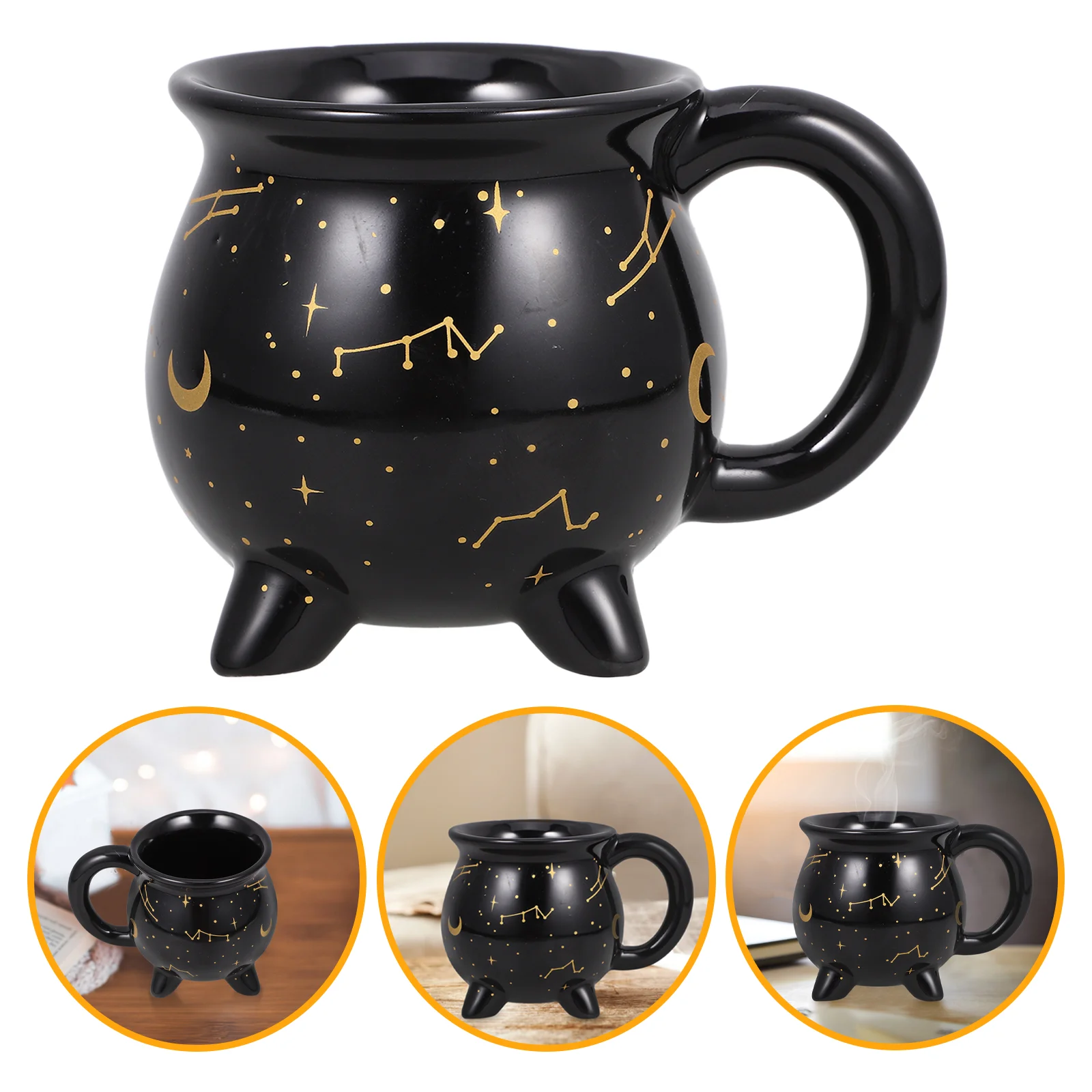 Милые кружки на Хэллоуин чашка ведьмы изолированный котел стакан черная