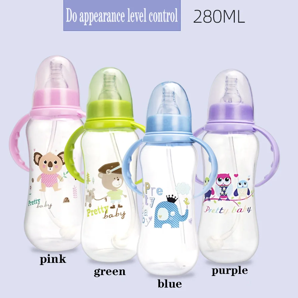 Cartoon label PP baby bottle baby pacifier bottle baby feeding bottle mother and baby products shatterproof design
