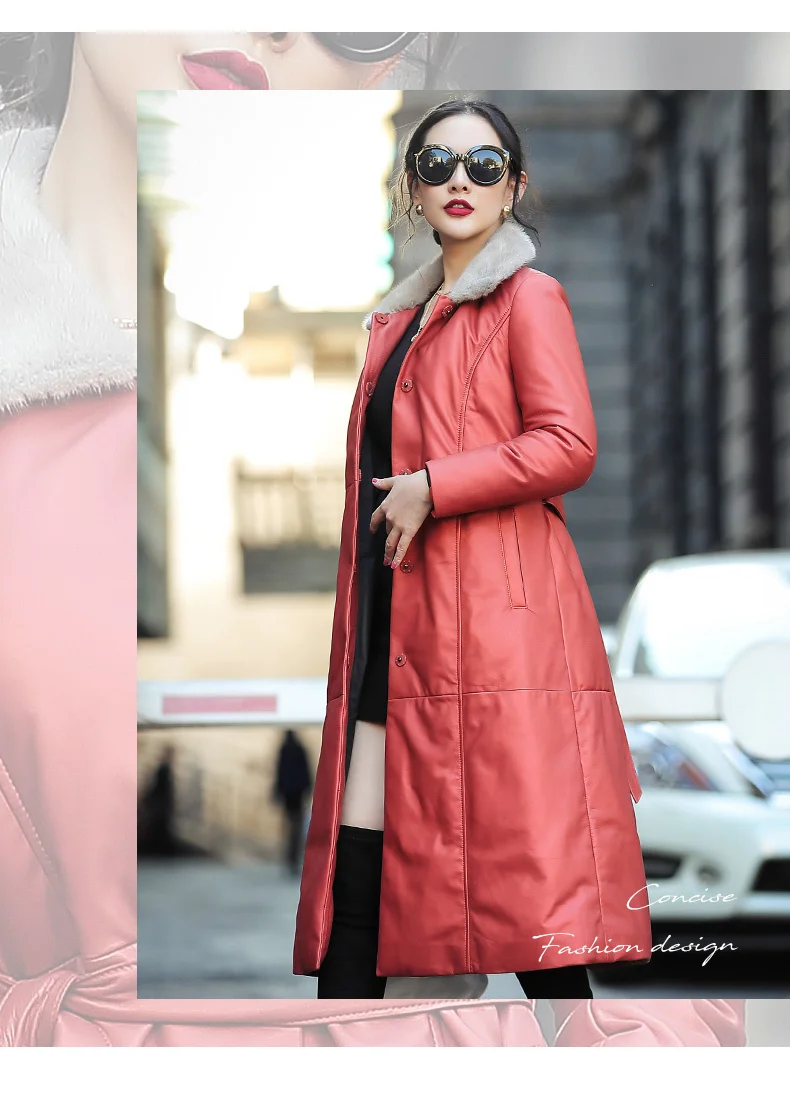 2023 женская кожаная куртка пальто из натуральной овчины женские зимние парки