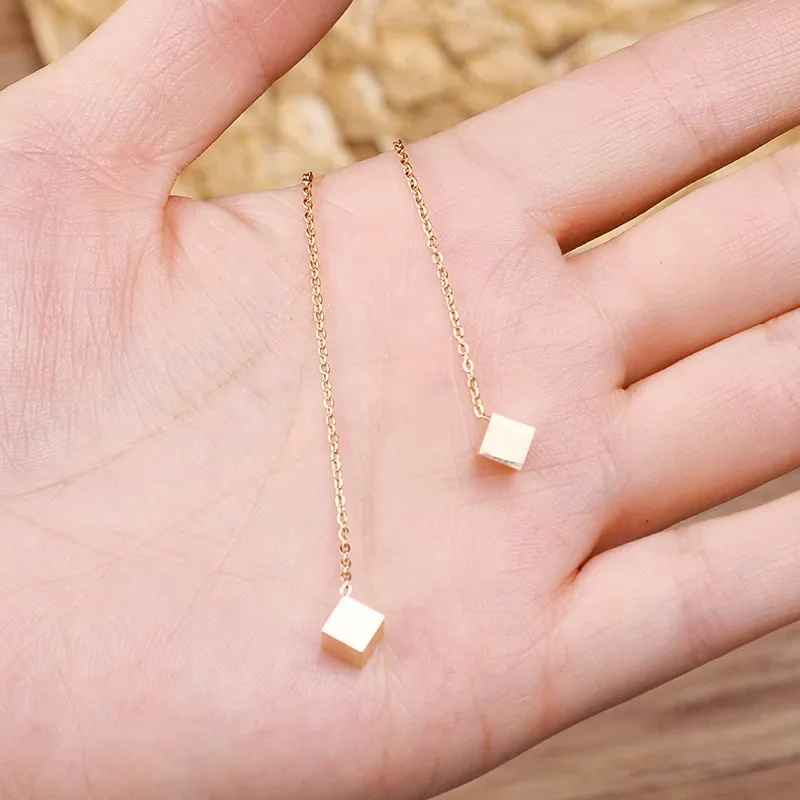 Трендовые длинные висячие серьги с кисточками для женщин золотые Розовые